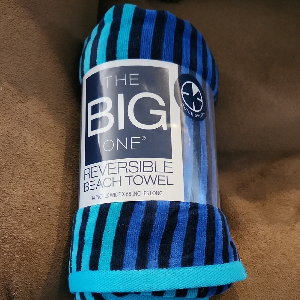 The Big One Reversible Beach Towel - Blue and Black
